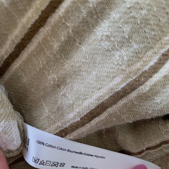 FREE PEOPLE -ONE BALLAST STRIPED GAUZE COTTON HOBO DISTRESSED OVERALLS J… - Picture 8 of 16